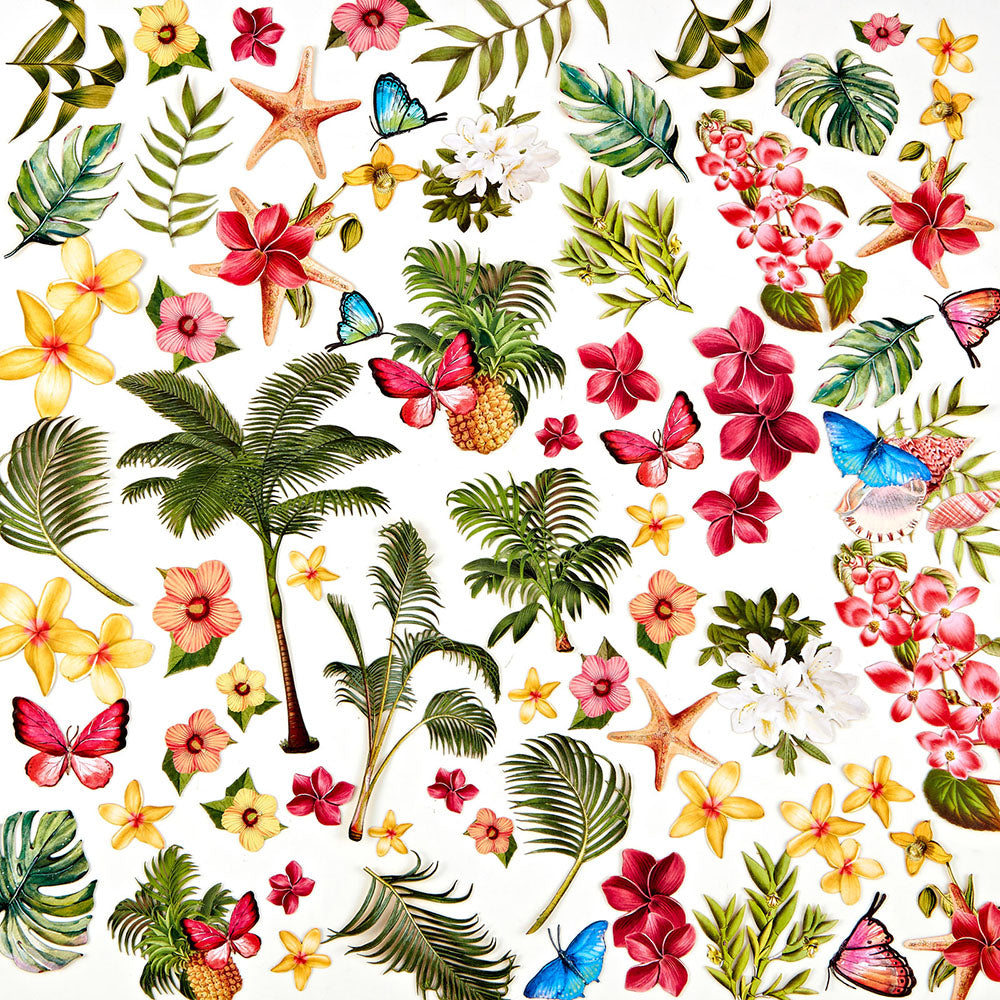 49 and Market Vintage Artistry SUNBURST TROPICAL FOLIAGE LASER CUTS 70pc