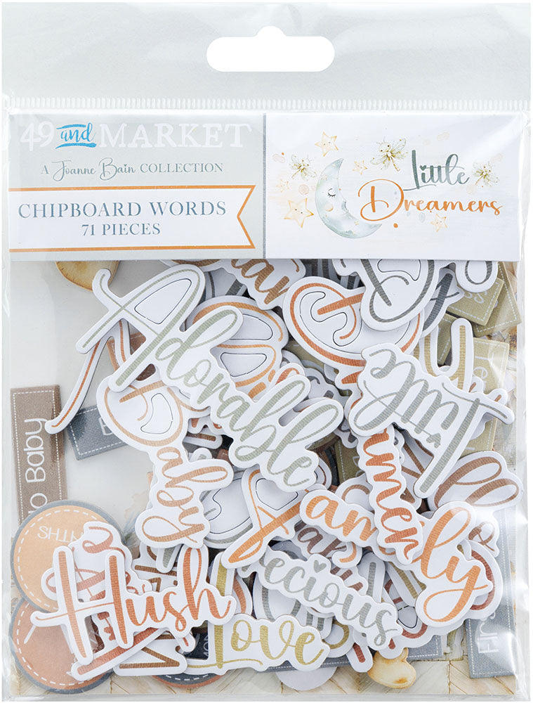 49 and Market LITTLE DREAMERS Chipboard Words 71pc