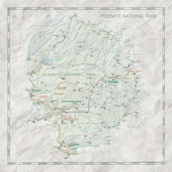 Scrapbook Customs NATIONAL PARK MAP AND WORDS 12"X12" Scrapbook Paper