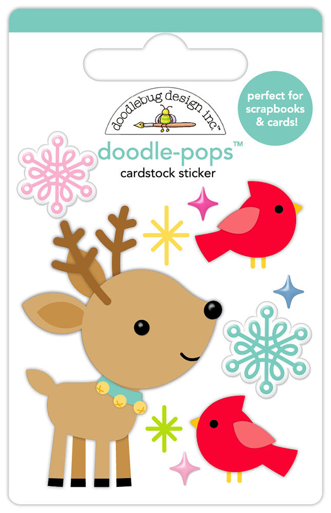 Doodlebug Doodle-Pops Oh What Fun DEER FRIENDS 3D Stickers