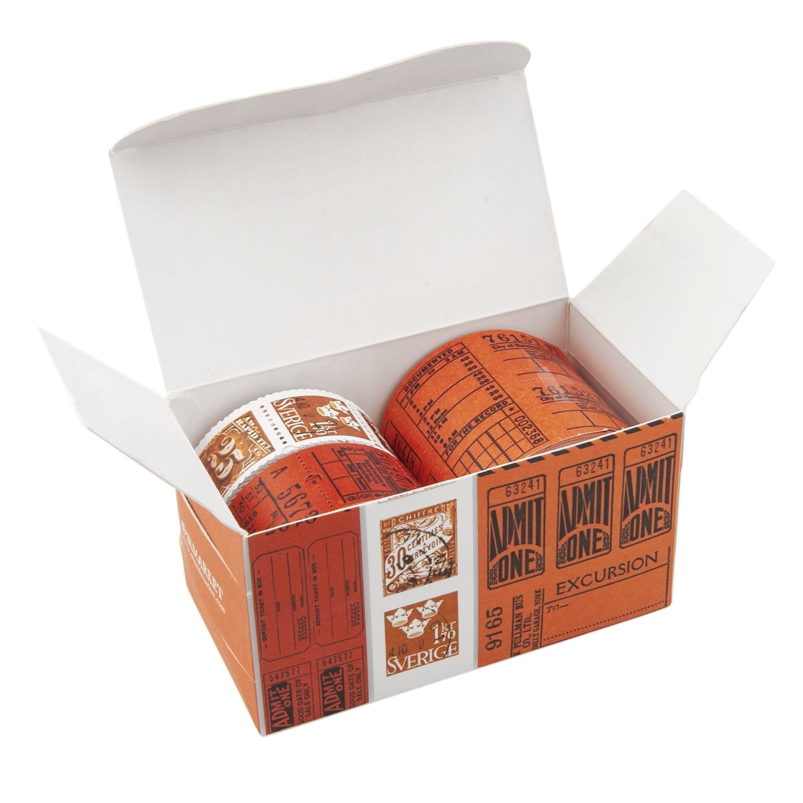 49 and Market Vintage Bits TICKET ESSENTIALS CITRUS Perforated Tickets & Stamps 3 Rolls @Scrapbooksrus