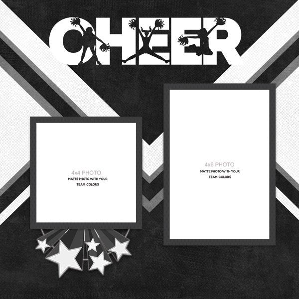 Scrapbook Customs CHEER QUICK PAGES 12"X12" Cheerleading Paper 2pc