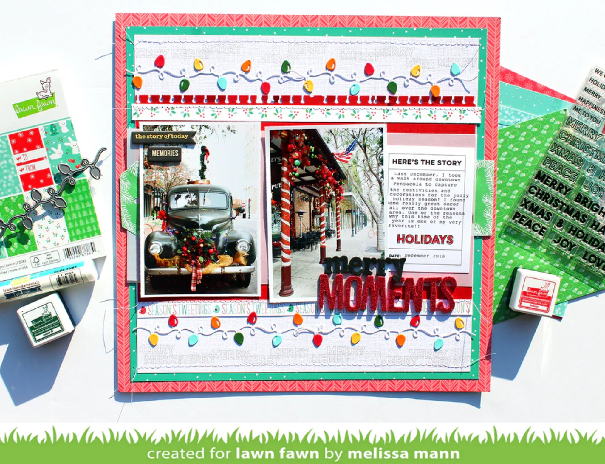 Lawn Fawn Cuts MINI STRING OF LIGHTS Custom Craft Dies 3pc