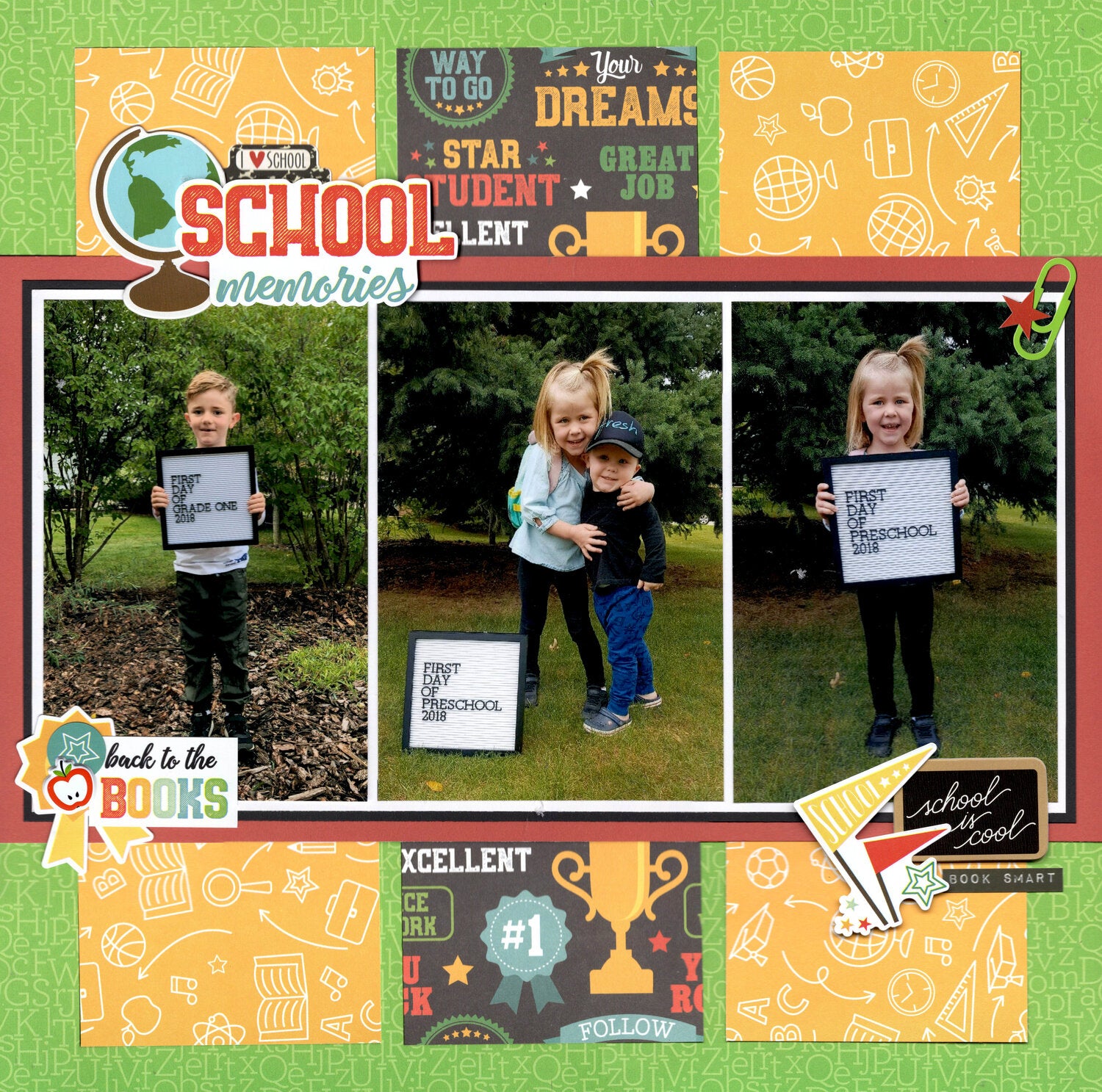 Echo Park BACK TO SCHOOL 12"X12" Scrapbook Collection Kit