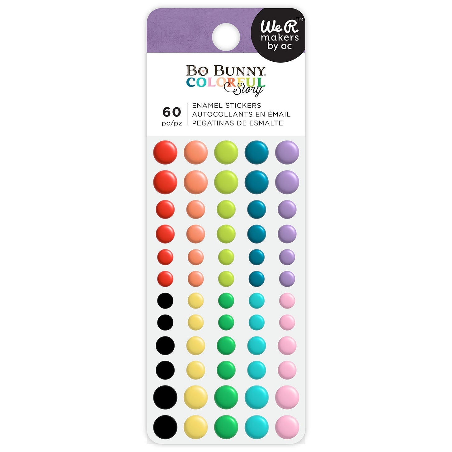 Bo Bunny COLORFUL STORY Enamel Stickers 60pc