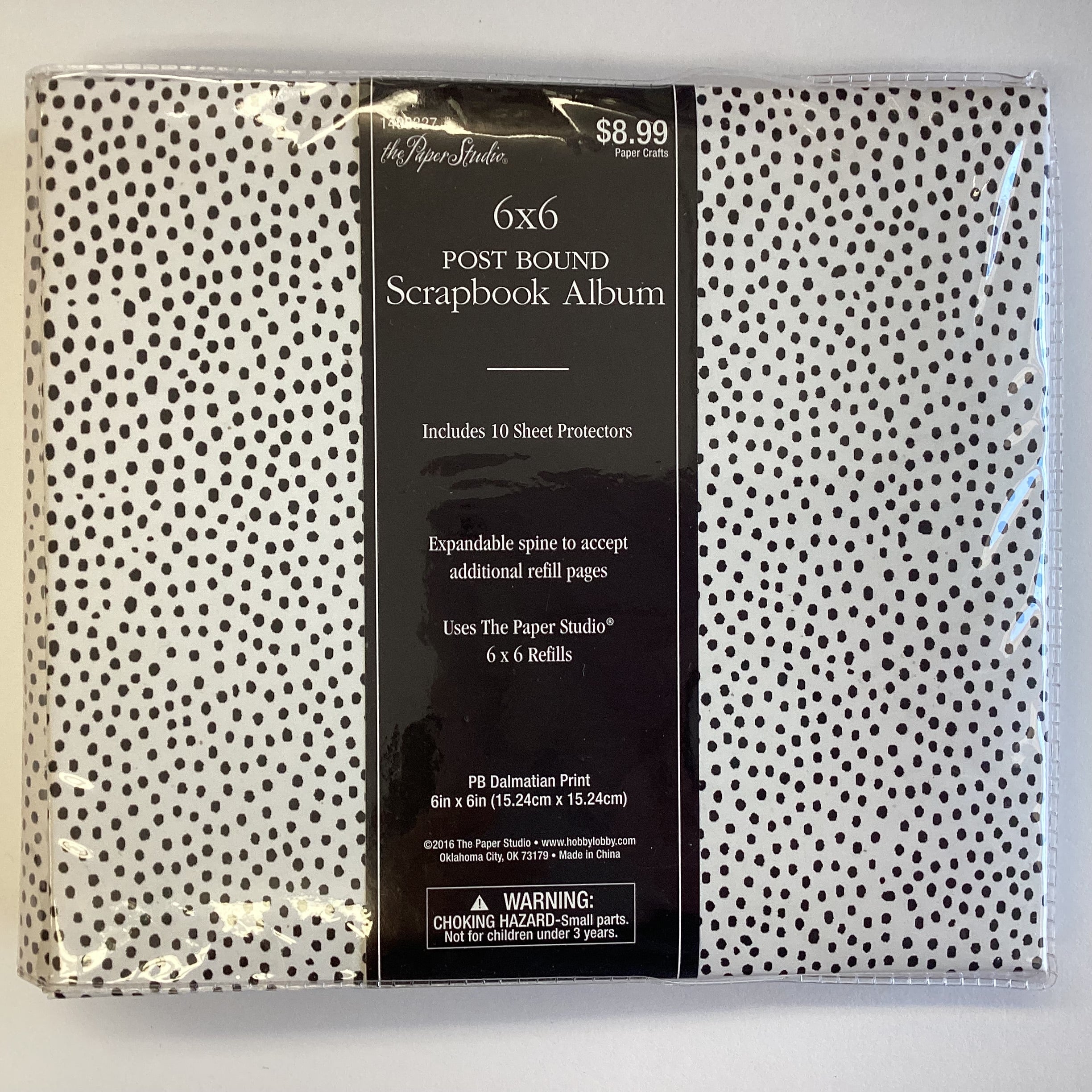 Paper Studio PB DALMATION PRINT 6"X6" Post Bound Scrapbook Album