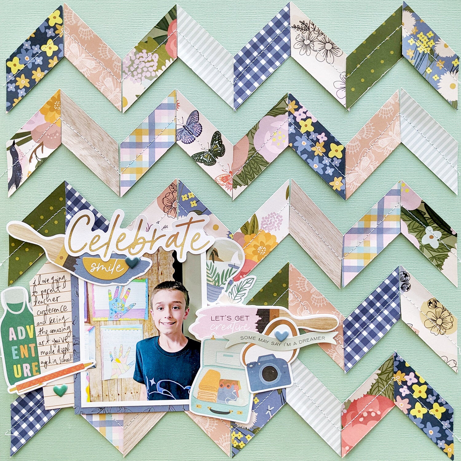 Jen Hadfield Live & Let Grow TREE TOPS 12"X12" Scrapbook Paper