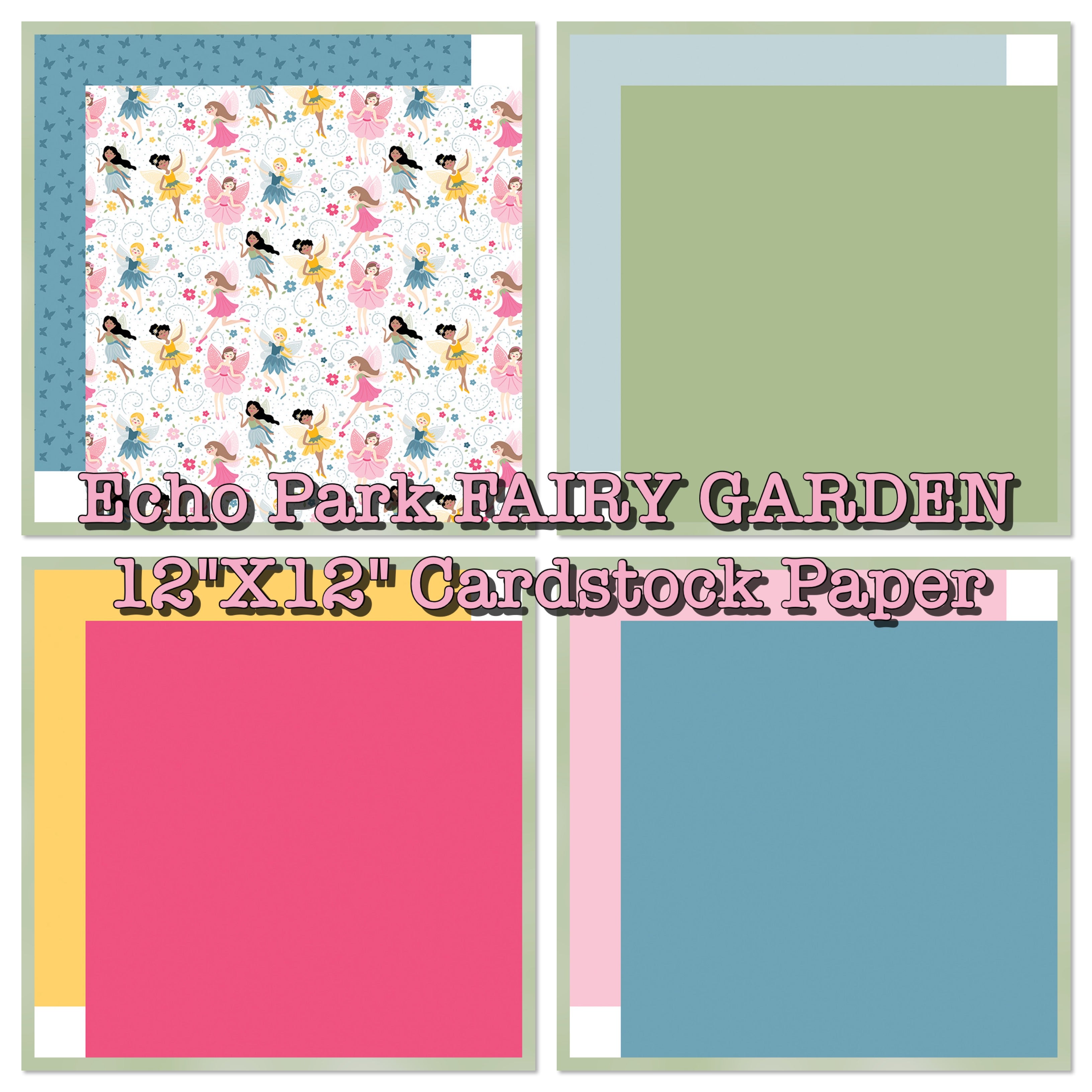 Echo Park FAIRY GARDEN 12"X12" Cardstock Paper