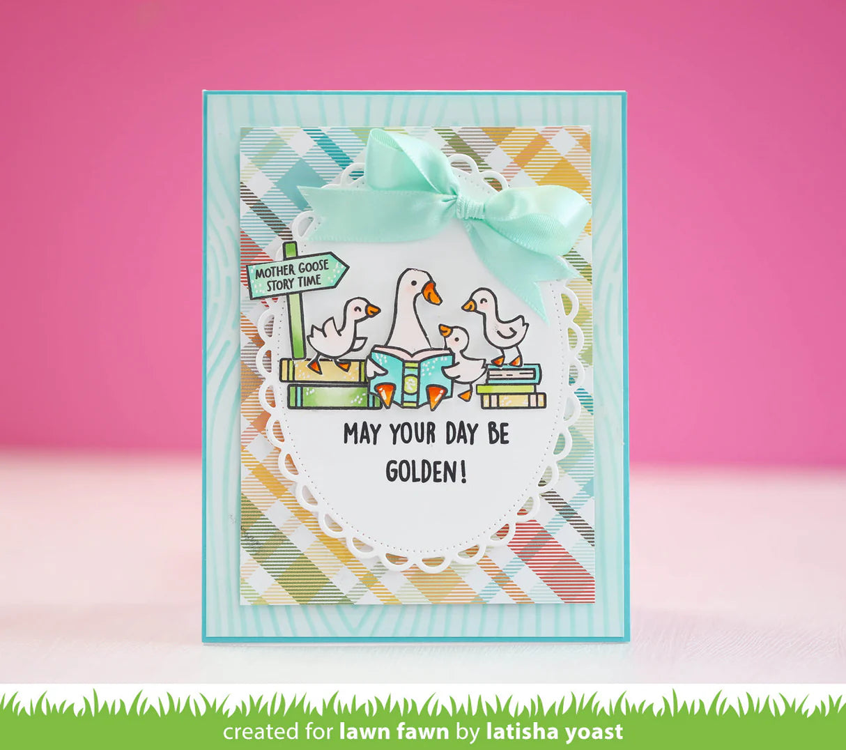 Lawn Fawn SILLY GOOSE SENTIMENT ADD-ON Clear Stamps 10pc