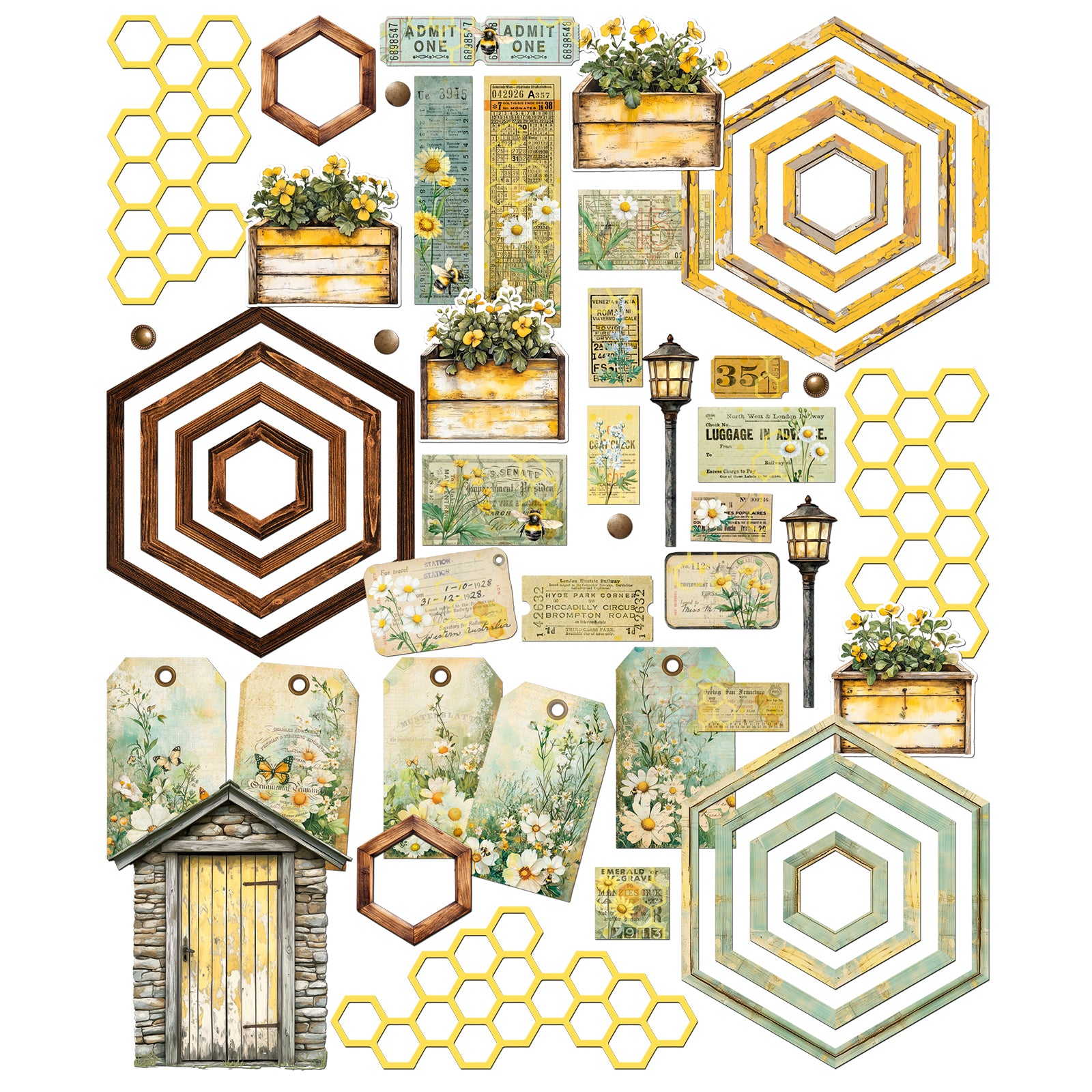 49 and Market BOTANICAL BUZZ Die Cut Elements 50pc