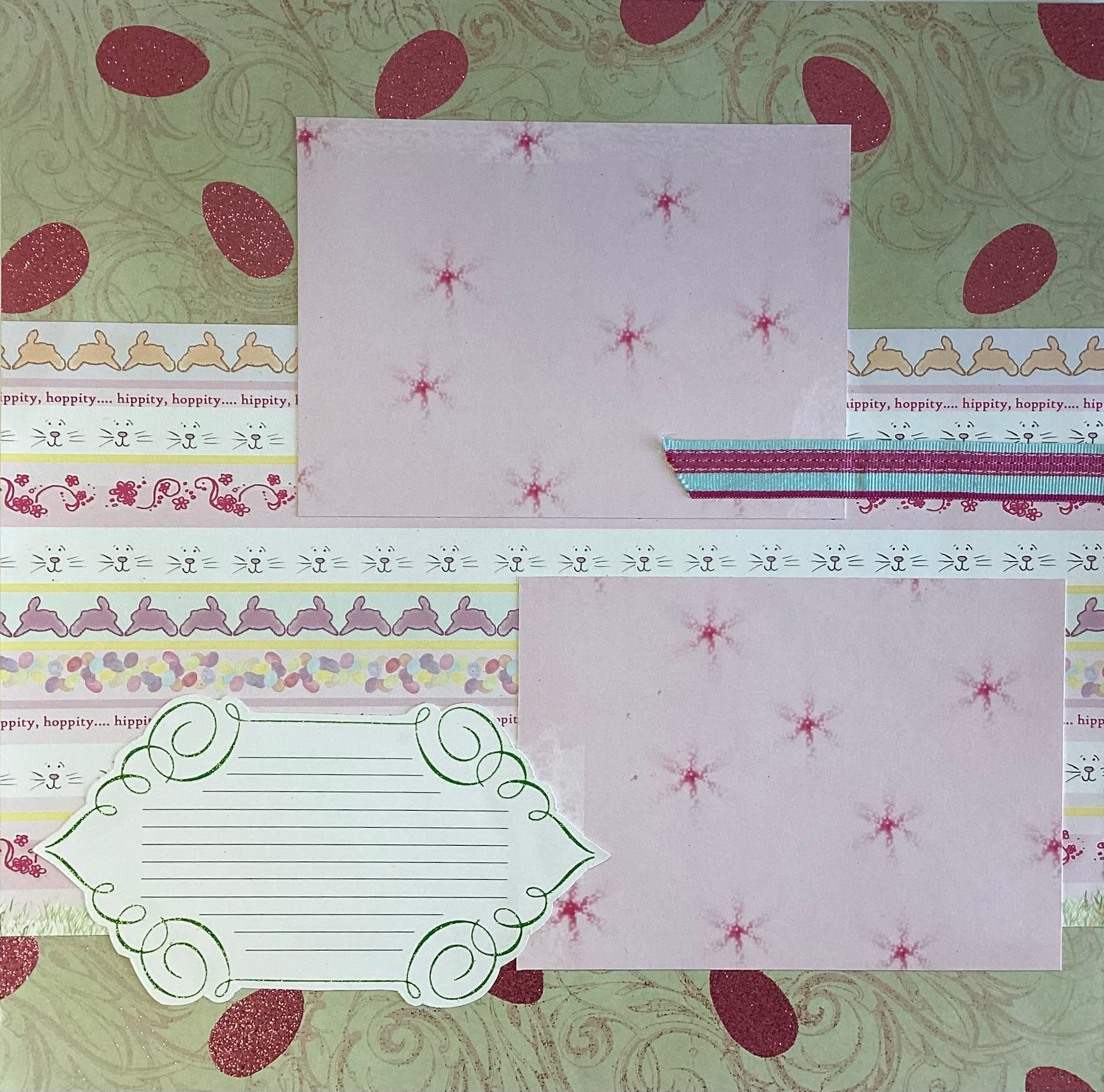 The Robin’s Nest BUNNY STRIPES Easter (2) 12x12 Page Kit