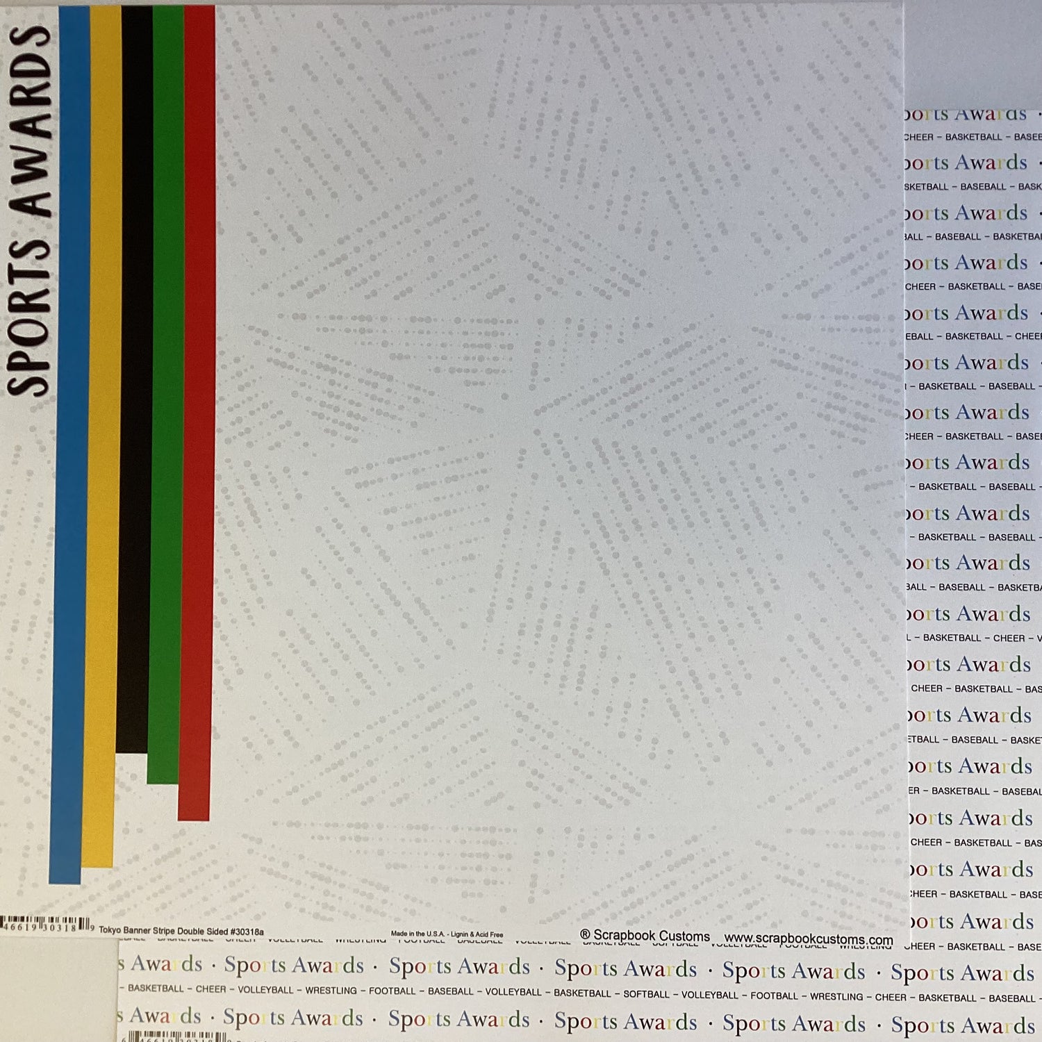 Scrapbook Customs SPORTS AWARDS 12”X12” Scrapbook Paper