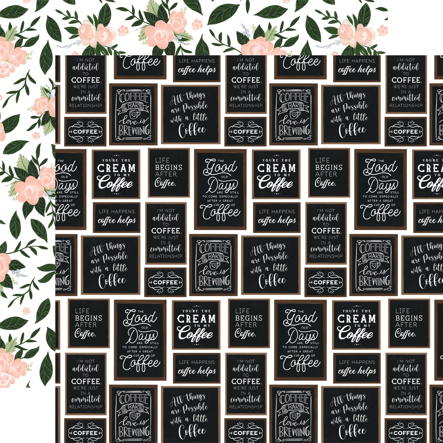 Echo Park COFFEE AND FRIENDS 12”x12” Scrapbook Paper