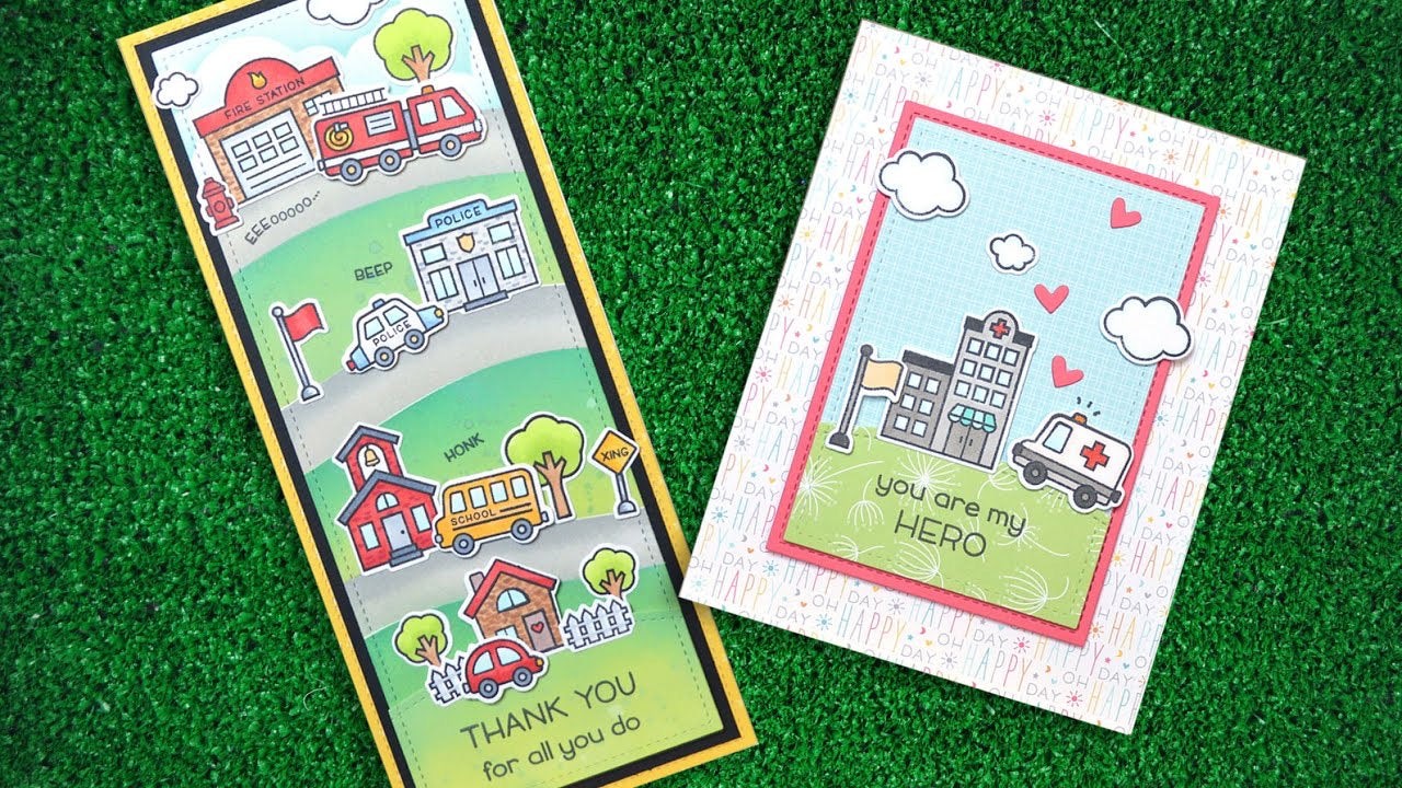 Lawn Fawn VILLAGE HEROES Stamp & Die Set