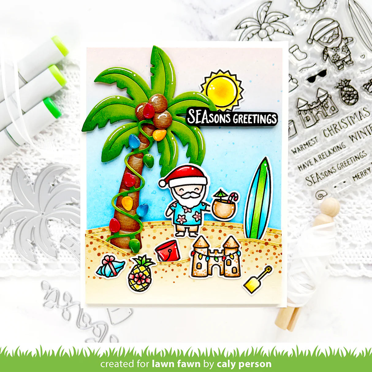 Lawn Cuts CHRISTMAS PALM TREE Custom Craft Dies 11pc