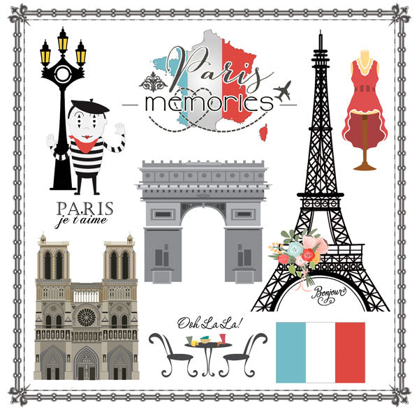 Scrapbooksrus PARIS MEMORIES 12”X12” Scrapbook Kit