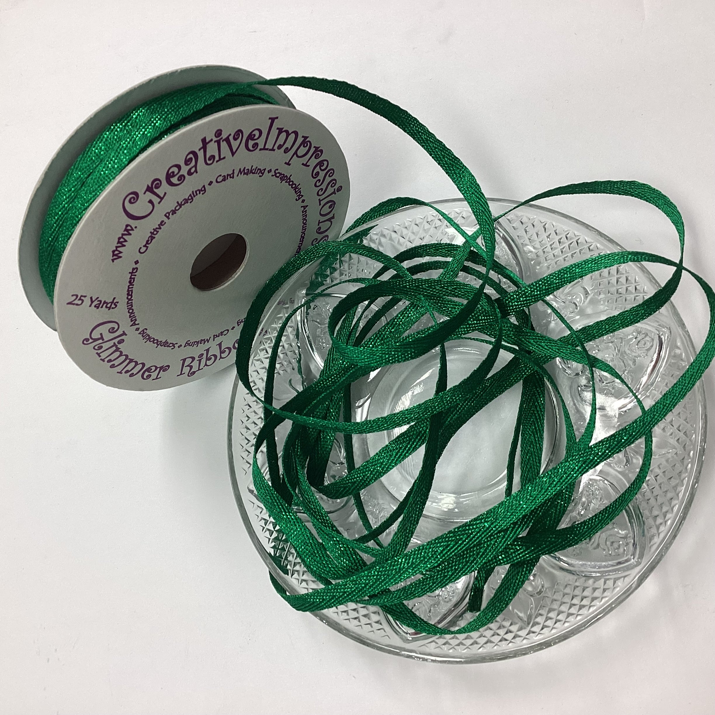 Creative Impressions 1/4” GLIMMER RIBBON 1 yard yd
