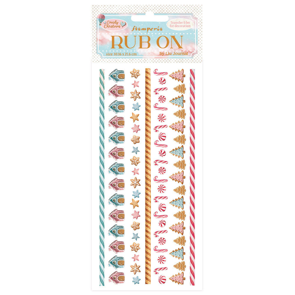 Stamperia CANDY CHRISTMAS RUB ON Rubon Sheet