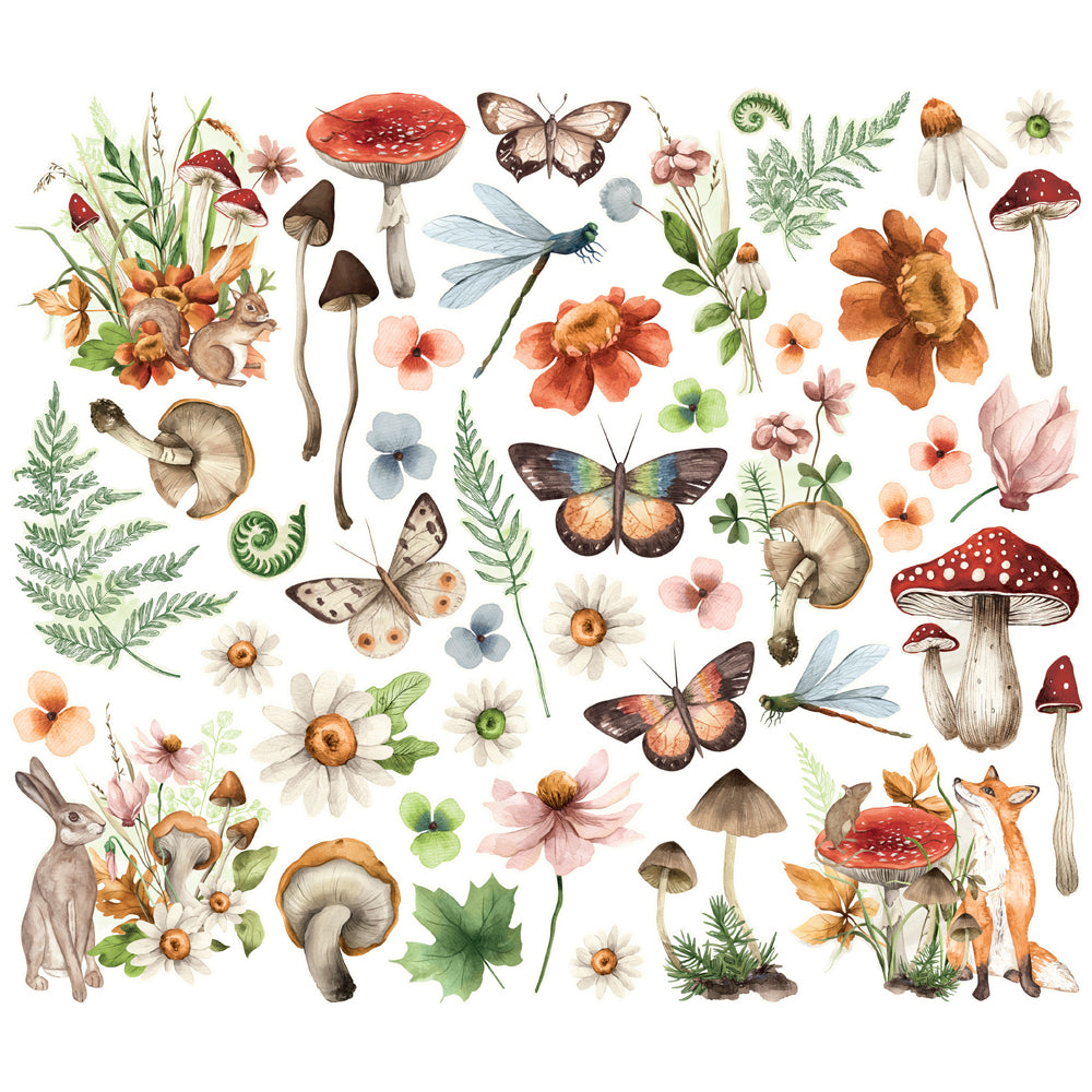 Simple Stories Simple Vintage WOODLANDS Floral Bits 47pc