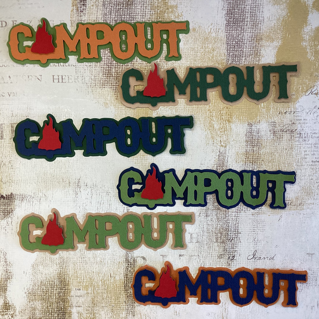CAMPOUT Camping Custom Scrapbook Die Cuts
