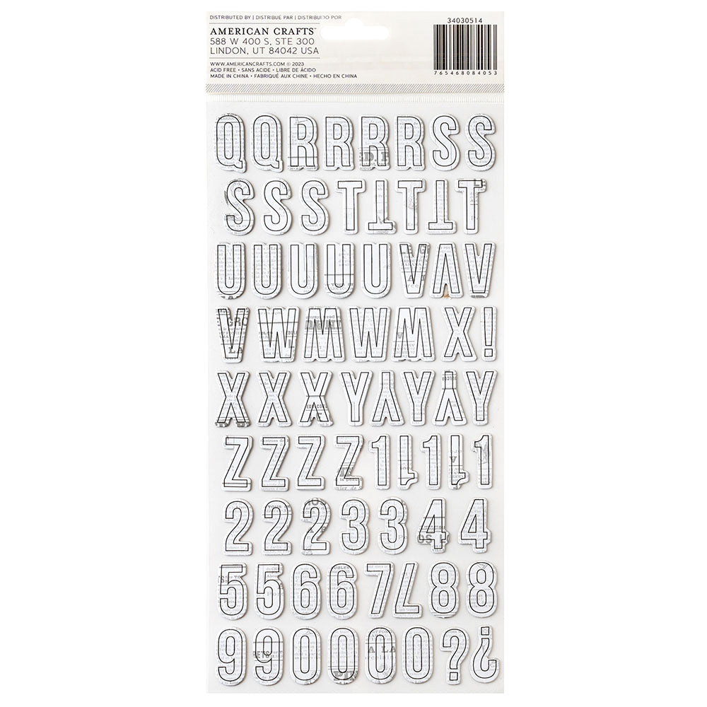 Vicki Boutin Mixed Media CHIPBOARD LETTER Stickers 142pc
