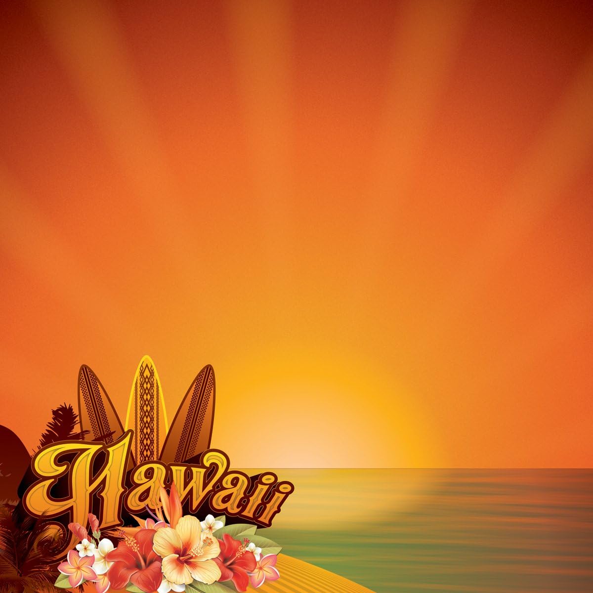 Reminisce The State Line HAWAII 12"X12" Scrapbook Paper