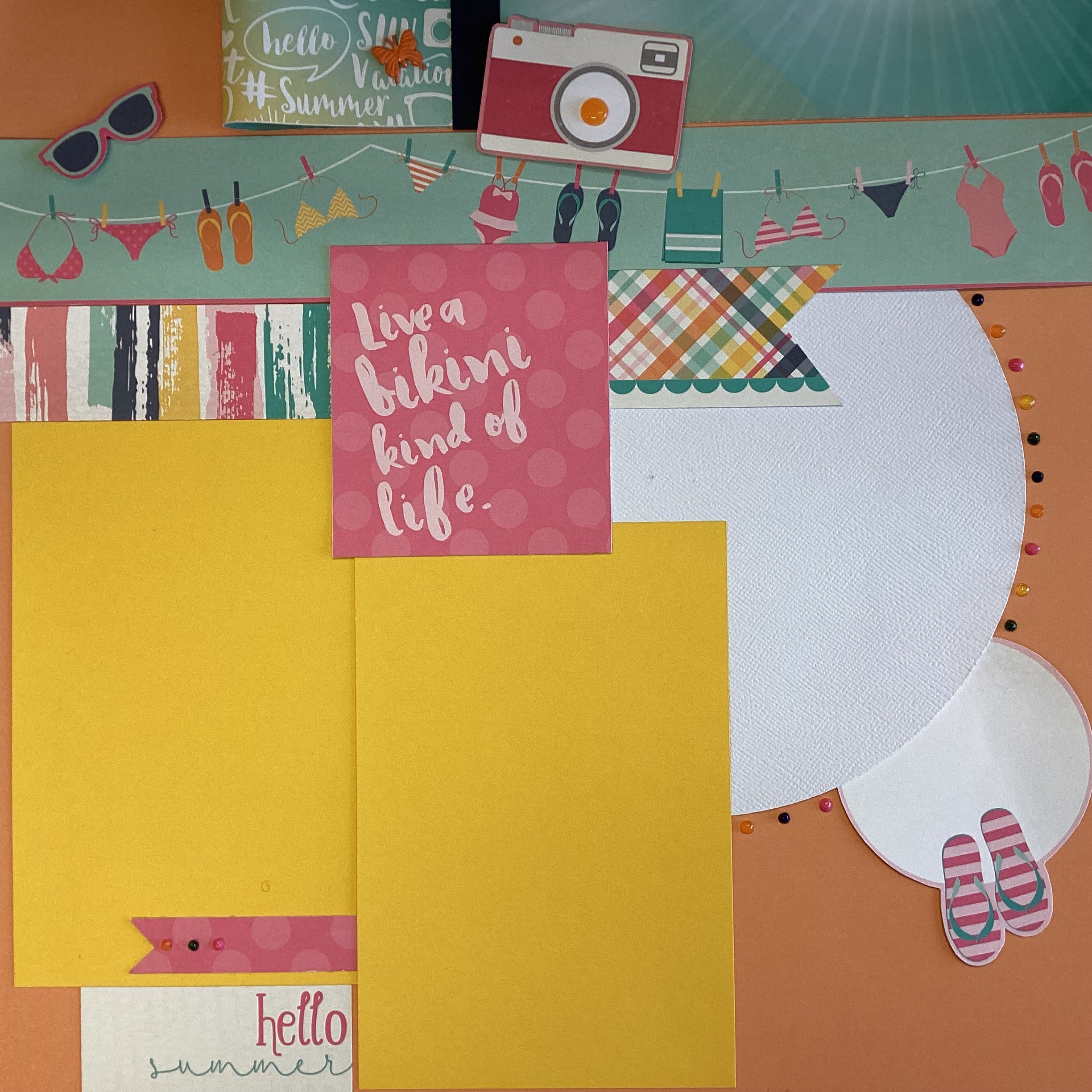 Premade LIVE A BIKINI KIND OF LIFE 12"x12" Scrapbook Page