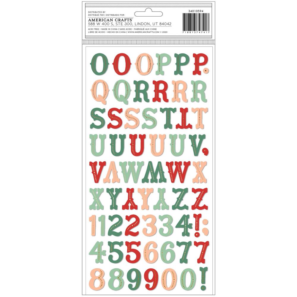 Thickers TINSEL TOWN Foam And Cardstock Letter Stickers 125pc