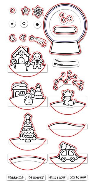 Lawn Fawn SNOW GLOBE SCENES Stamp & Die Set