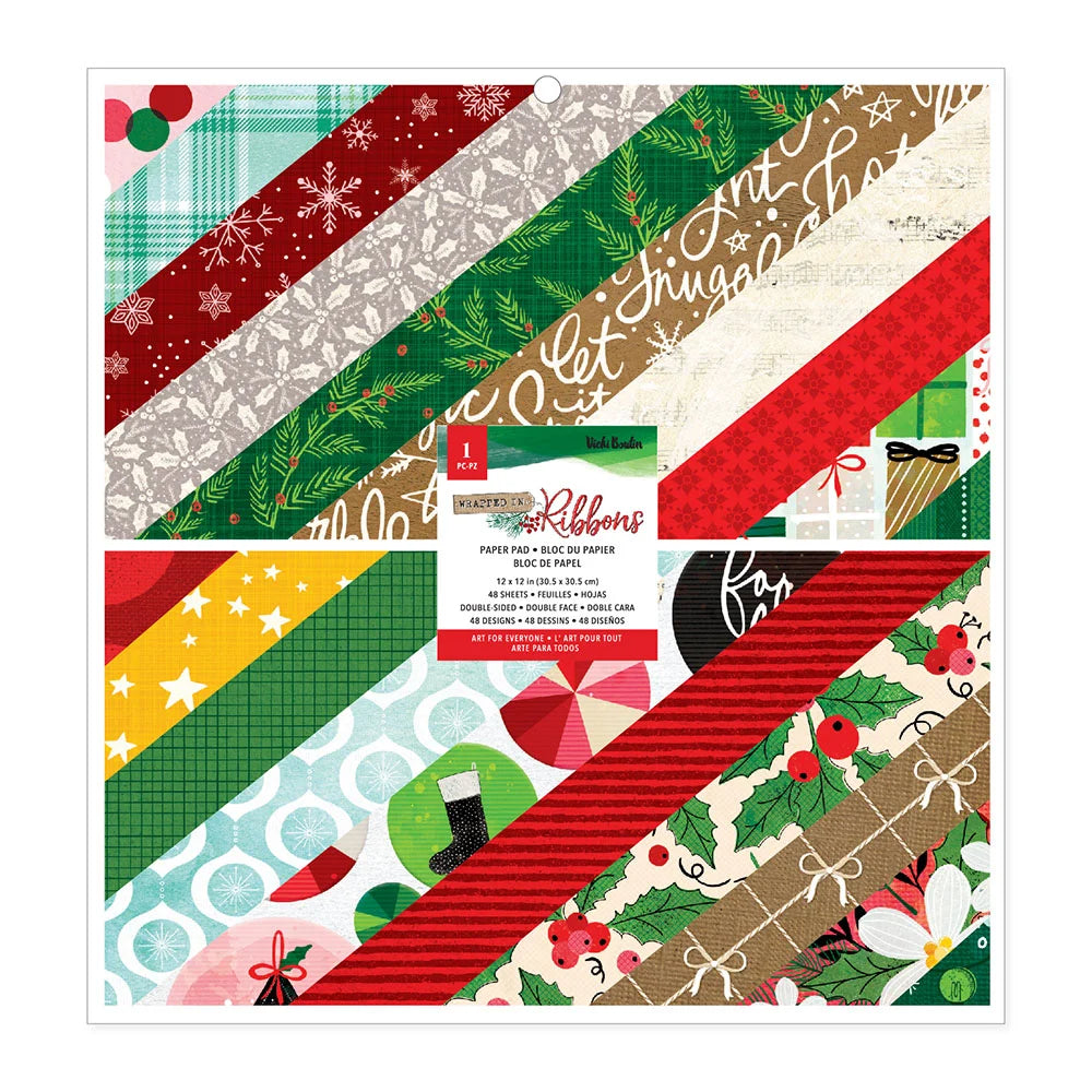 Vicki Boutin WRAPPED IN RIBBONS 12”X12” Paper Pad 48 Sheets