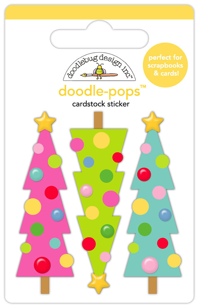 Doodlebug Doodle-Pops Oh What Fun MERRY & BRIGHT 3D Stickers