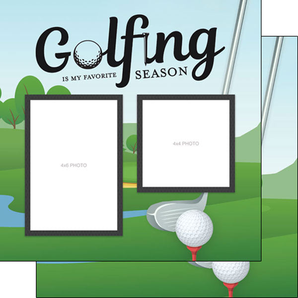 Scrapbook Customs GOLF QUICK PAGES 12"X12" Scrapbook Paper 2pc