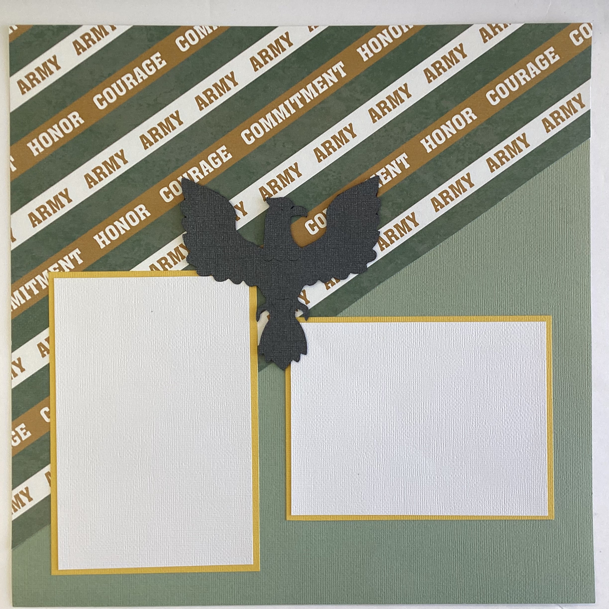 Premade Pages ARMY (2) 12"X12" Military Scrapbook Pages @Scrapbooksrus