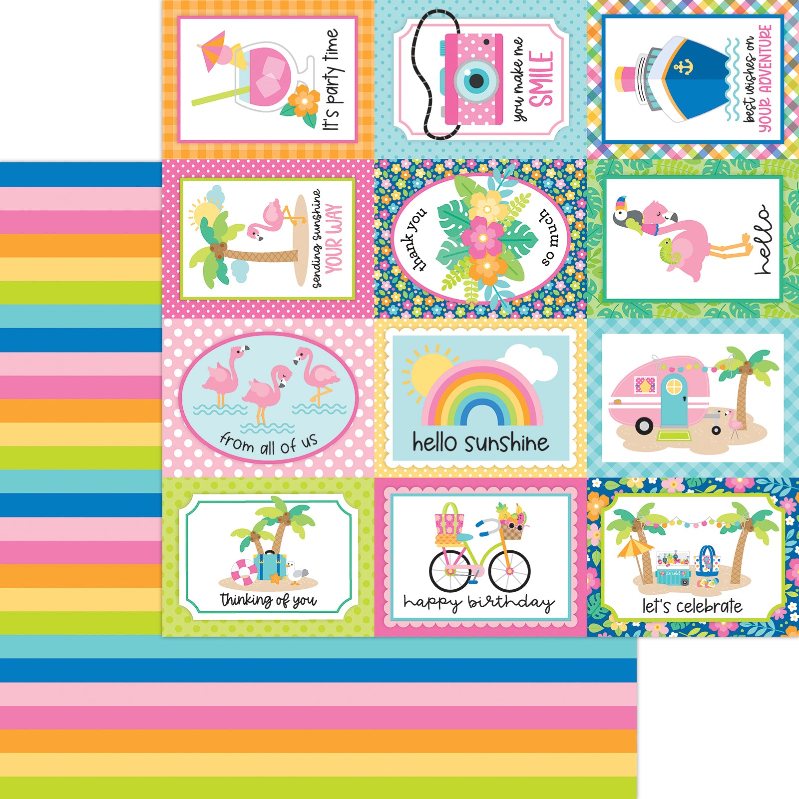 Doodlebug SUMMER FUN 12”X12” Paper Pack 13pc