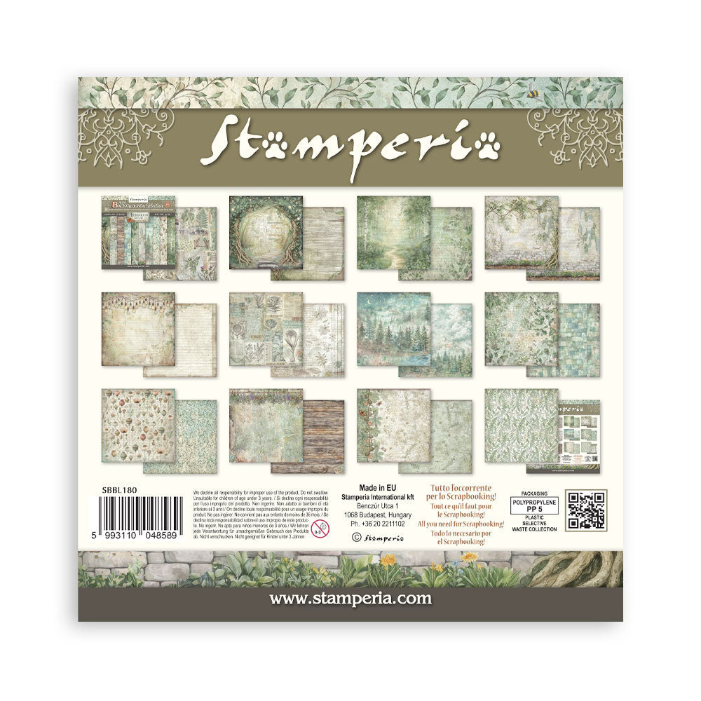 Stamperia HERBARIUM SILVAE 12”X12” Maxi Backgrounds Paper Pad