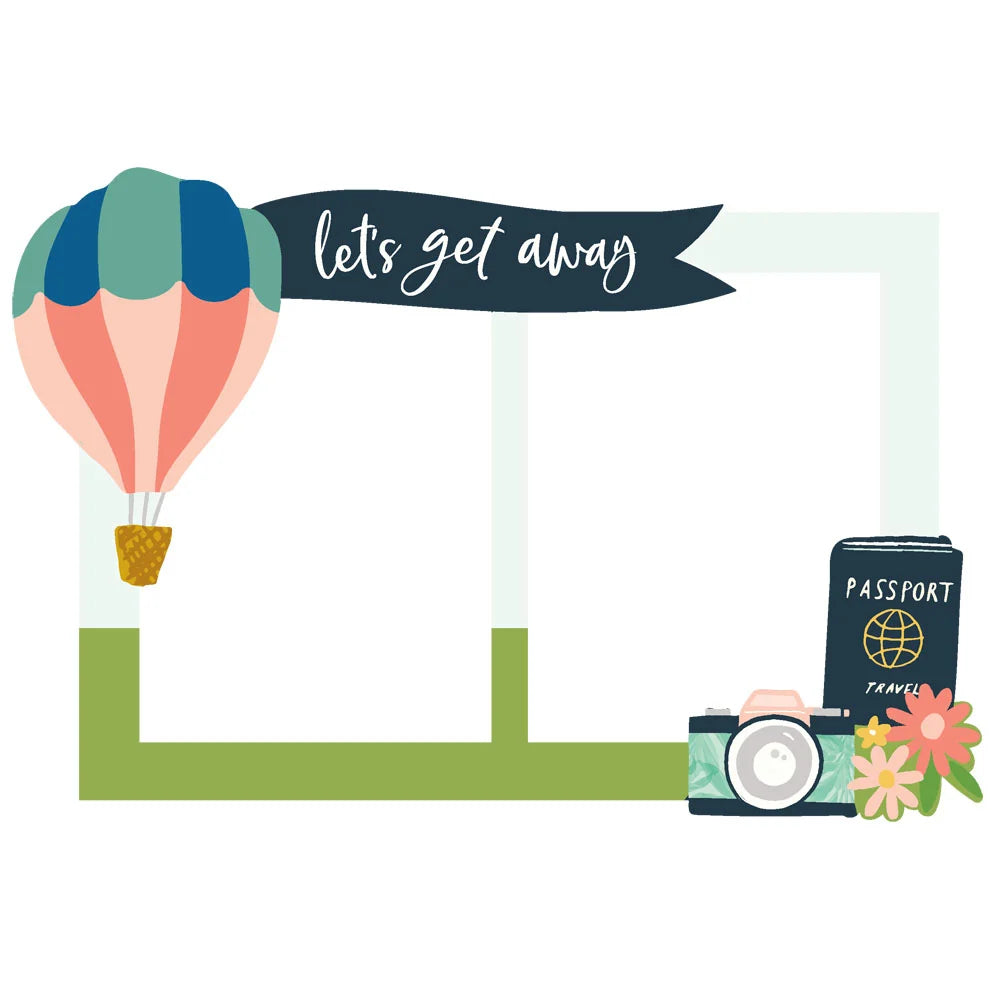 Simple Stories PACK YOUR BAGS Chipboard Frames 6pc