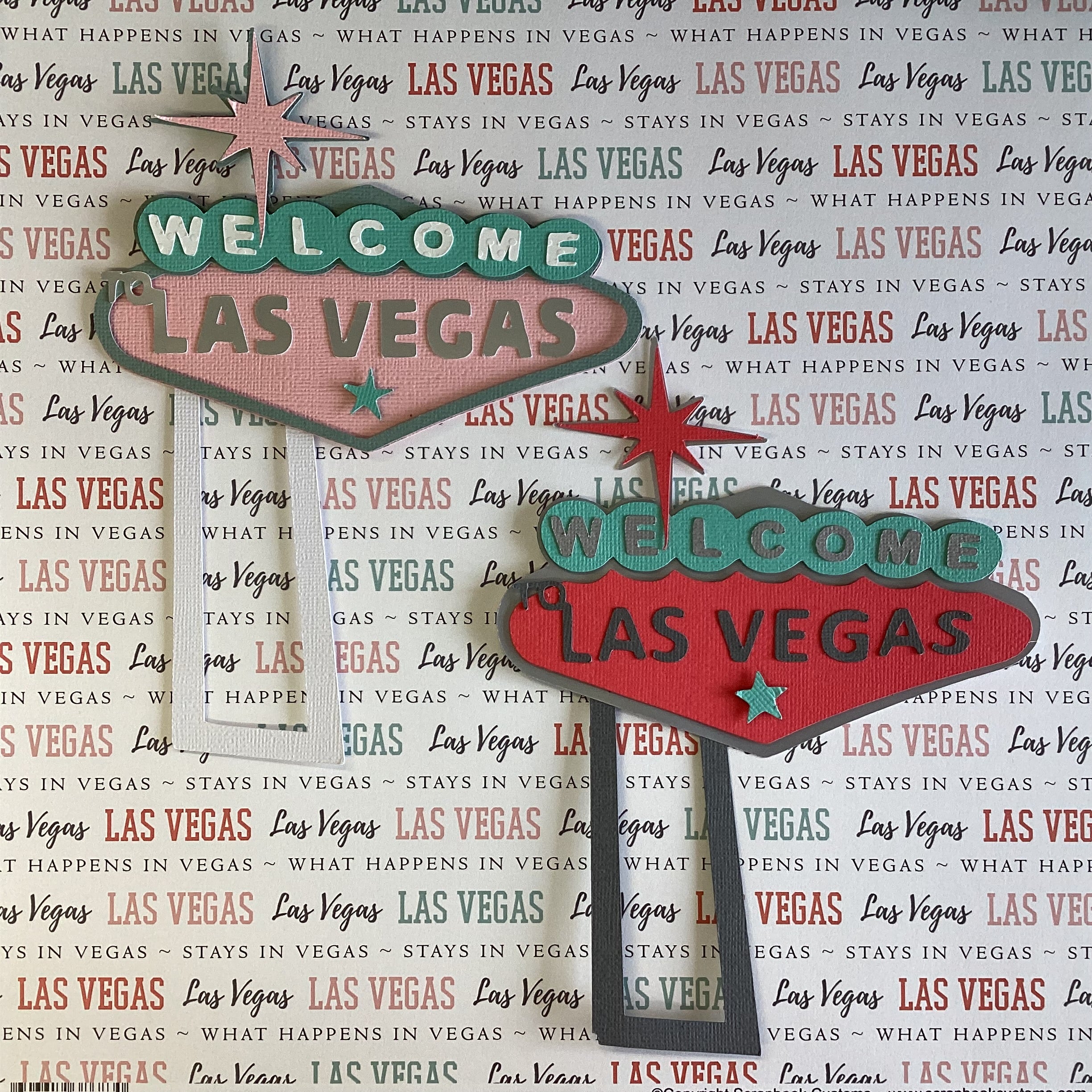 WELCOME TO LAS VEGAS SIGN Las Vegas Scrapbook Diecut