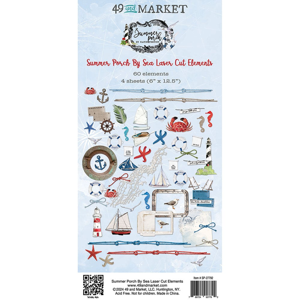 49 and Market SUMMER PORCH By The Sea Laser Cut Elements 6”X12”