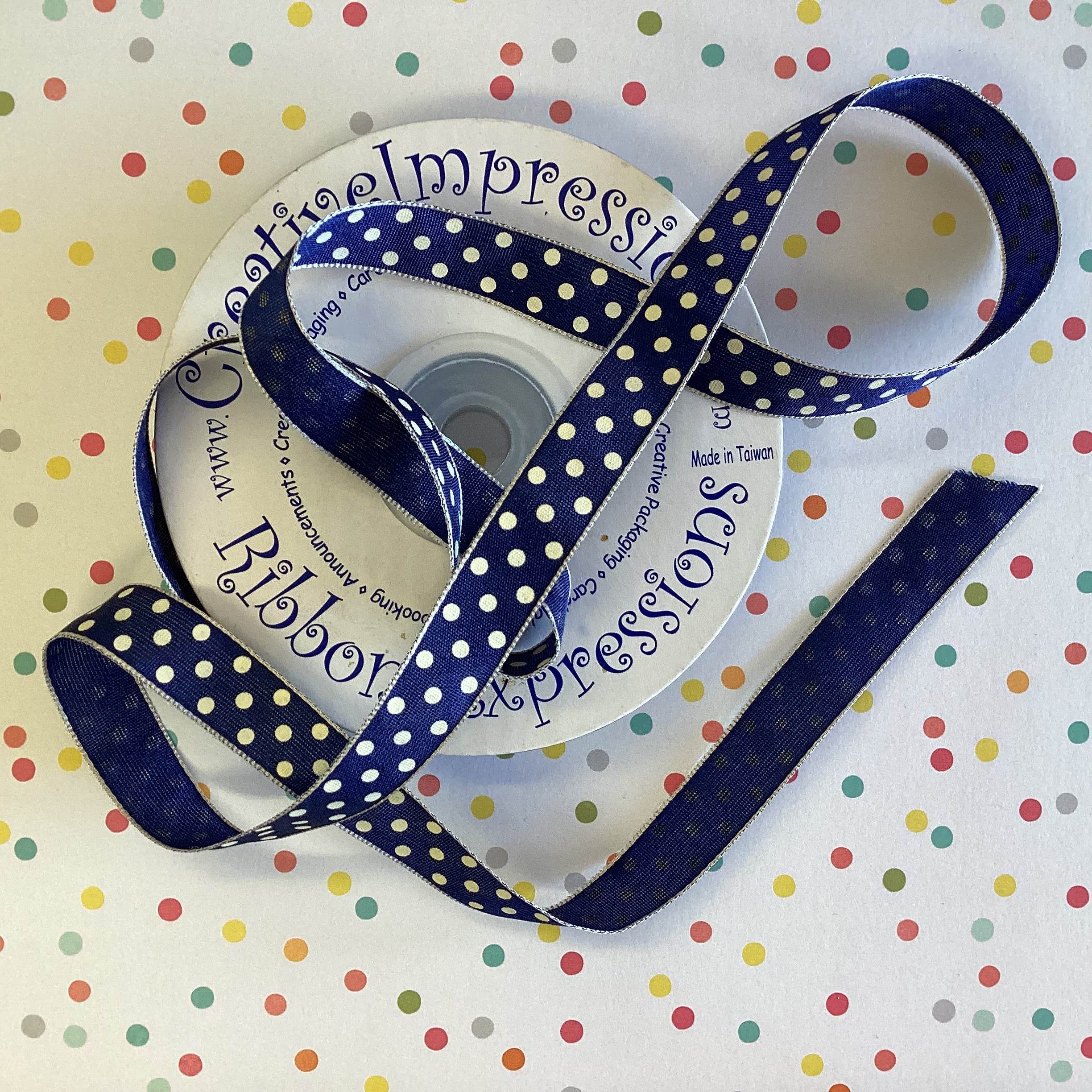 Creative 1/2" POLKA DOT RIBBON Trim 1 yard yd