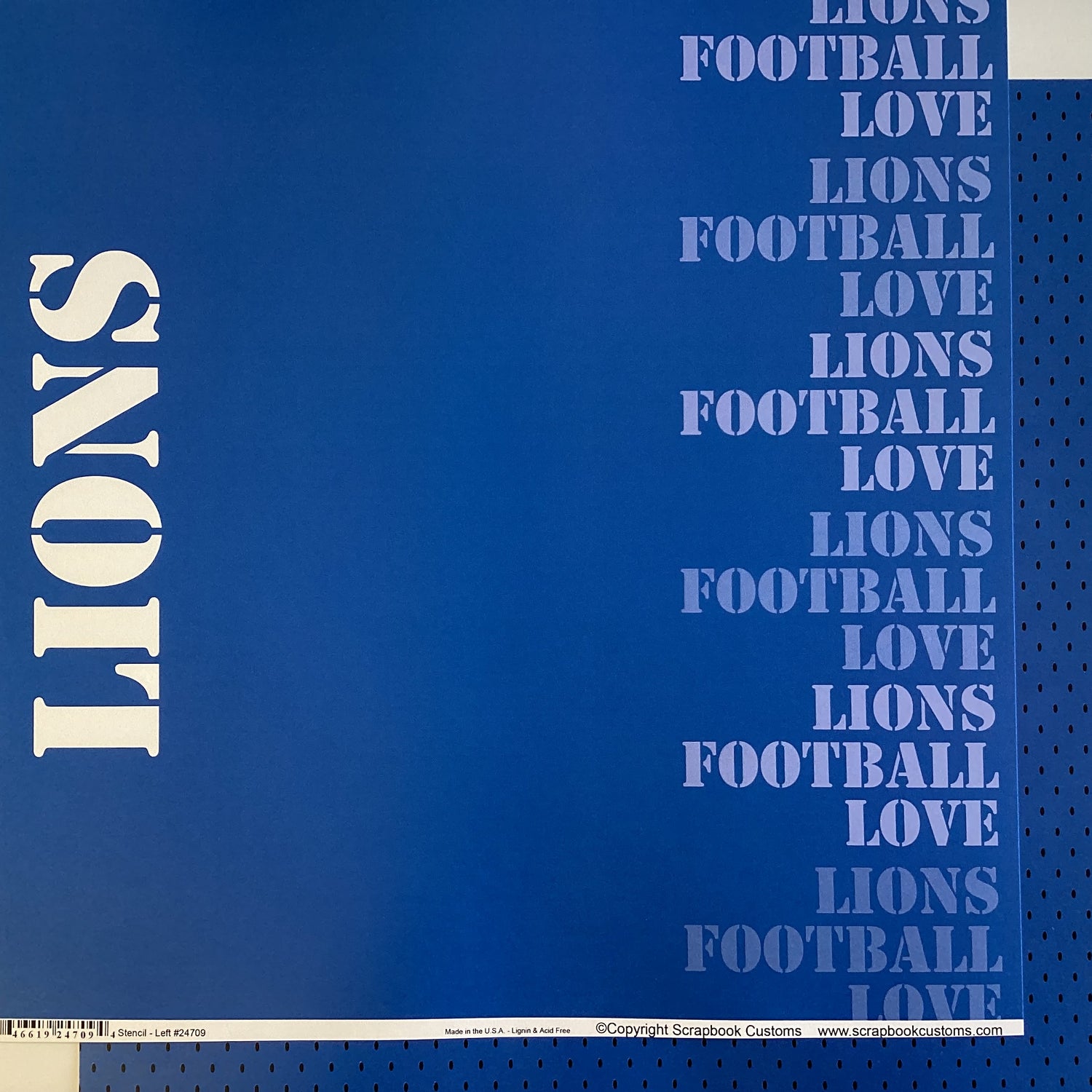 Scrapbooksrus LIONS FOOTBALL 12"X12" Scrapbook Paper Kit 12 Sheets