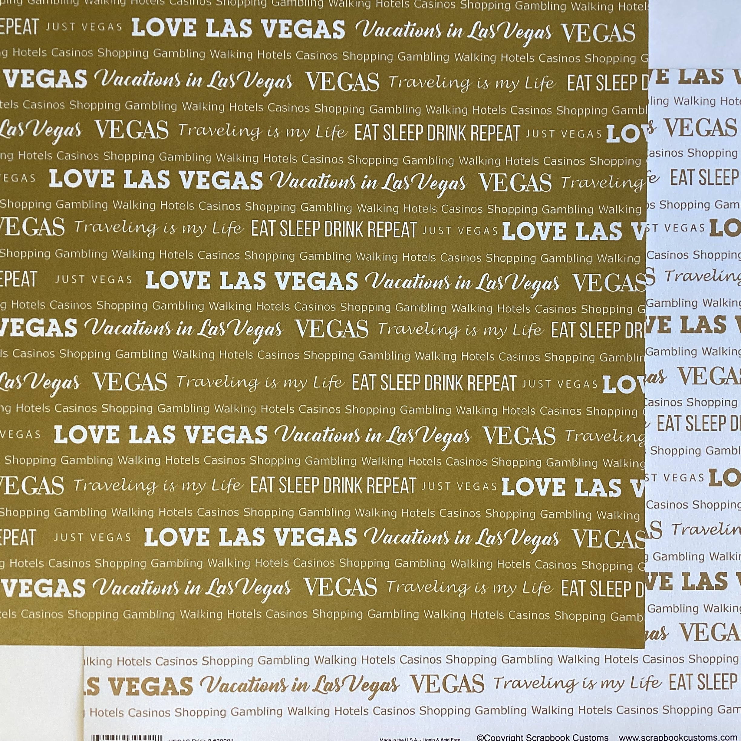 VEGAS PRIDE 2 12X12 Scrapbook Paper Scrapbook Customs