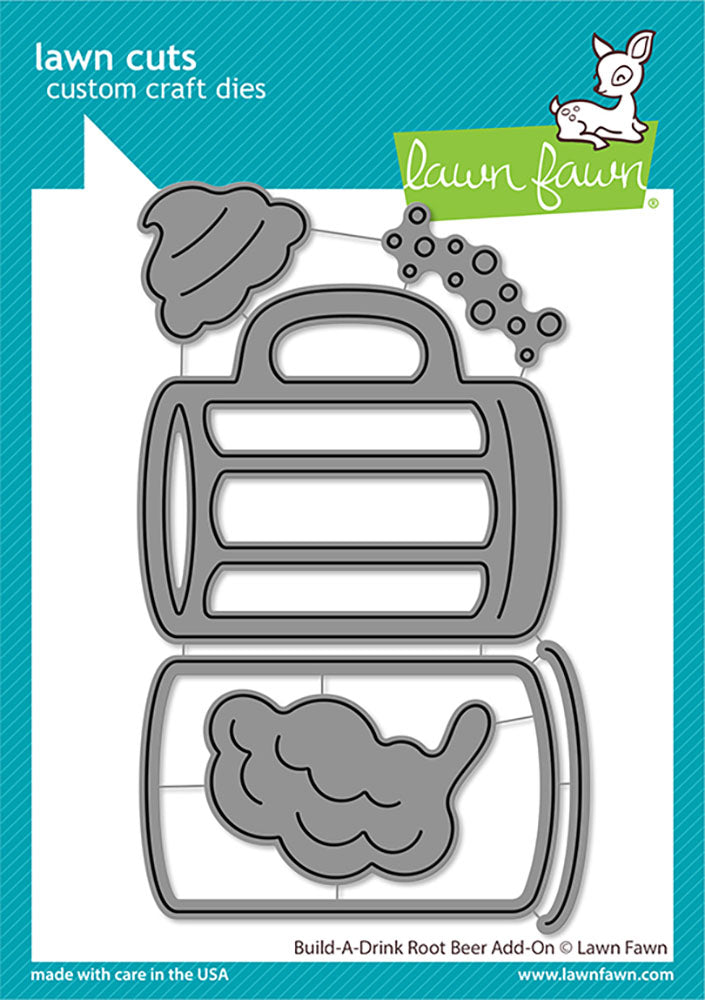 Lawn Fawn Lawn Cuts BUILD A DRINK ROOT BEER ADD-ON Custom Craft Dies 5pc