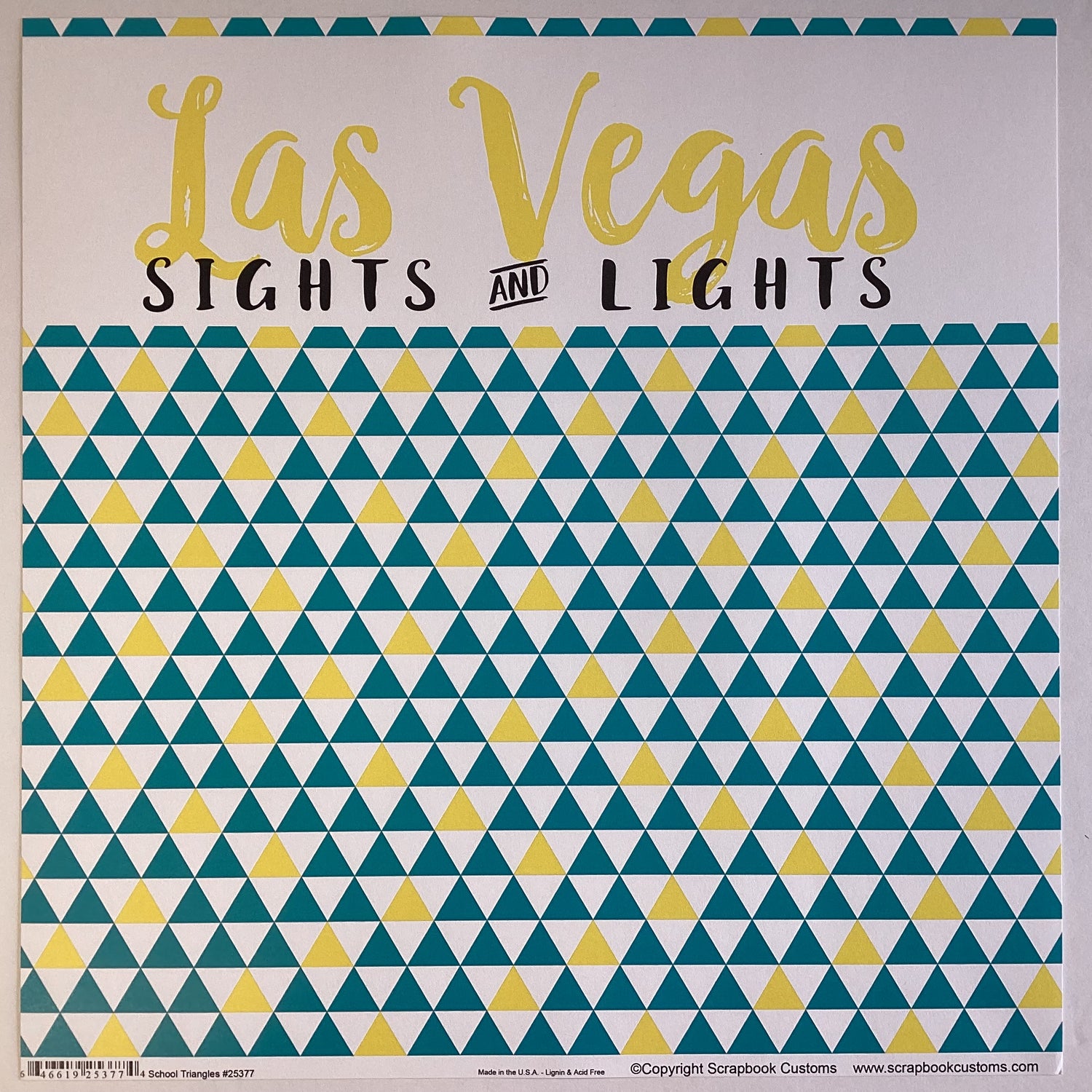 LAS VEGAS Sights and Lights School Triangles 12X12 Scrapbook Paper