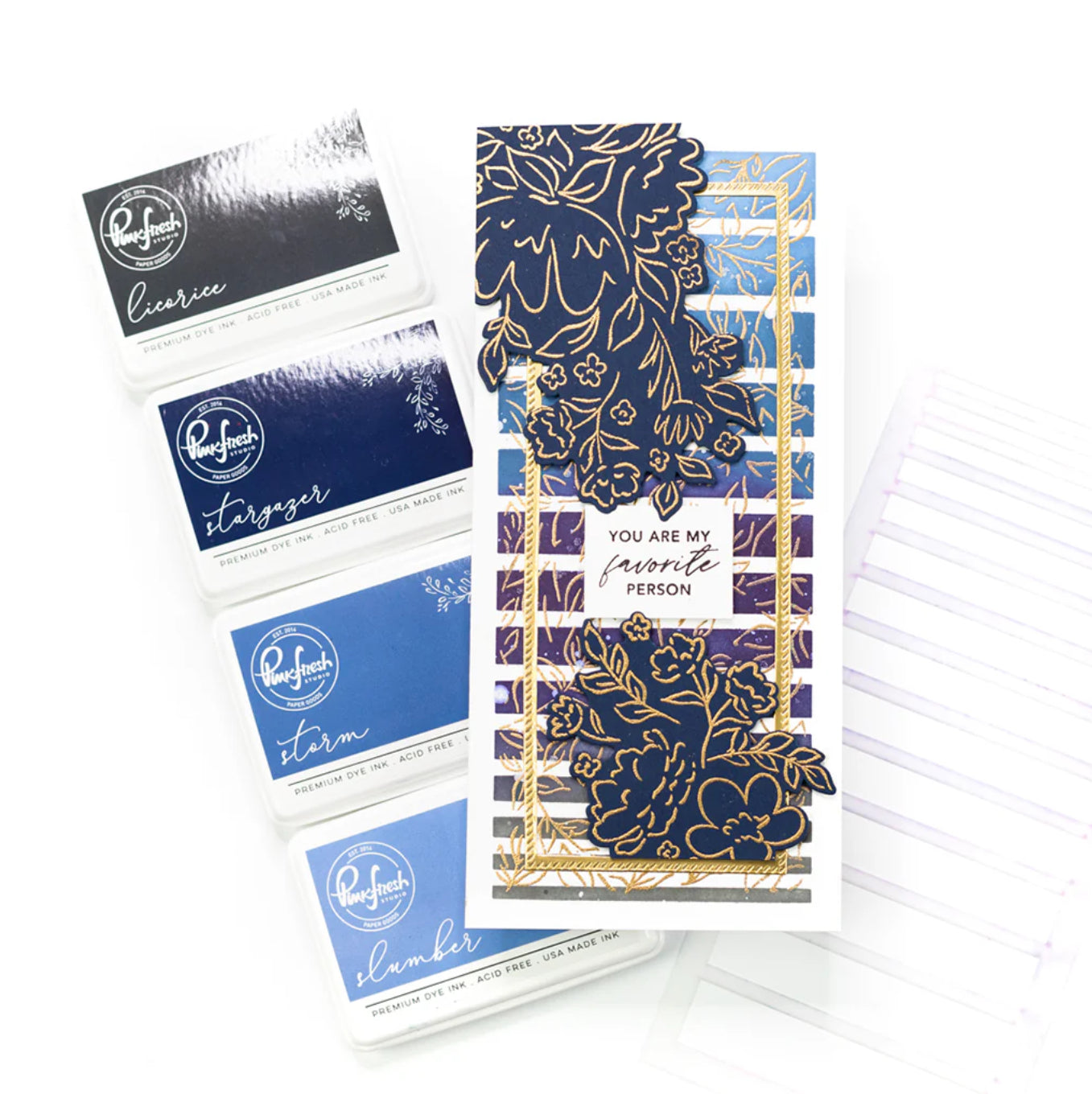 Pinkfresh Studio GRADIATING STRIPES Slim Crafting Stencil 1pc