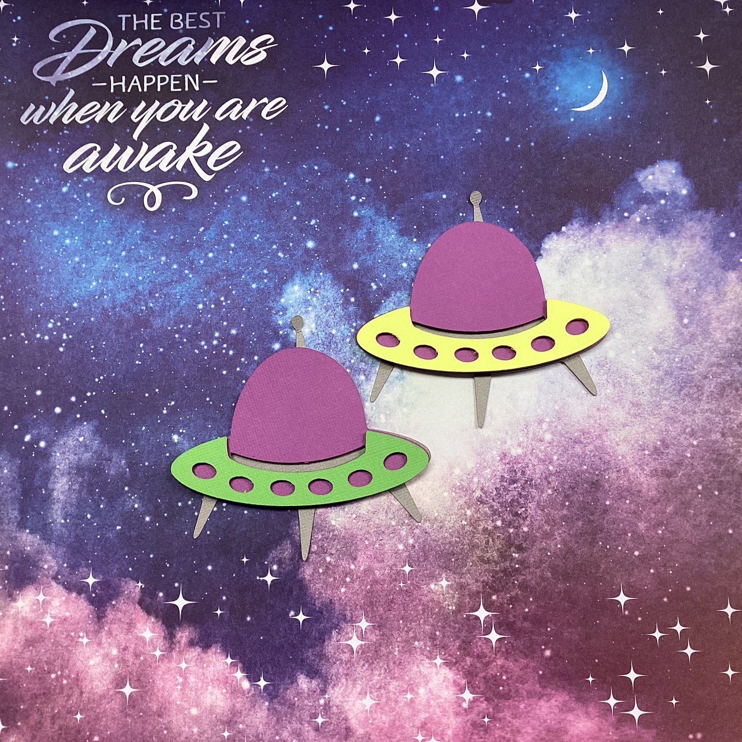 Scrapbooksrus Diecut Alien UFO SPACESHIP 3D Die Cut Scrapbook Embellishment