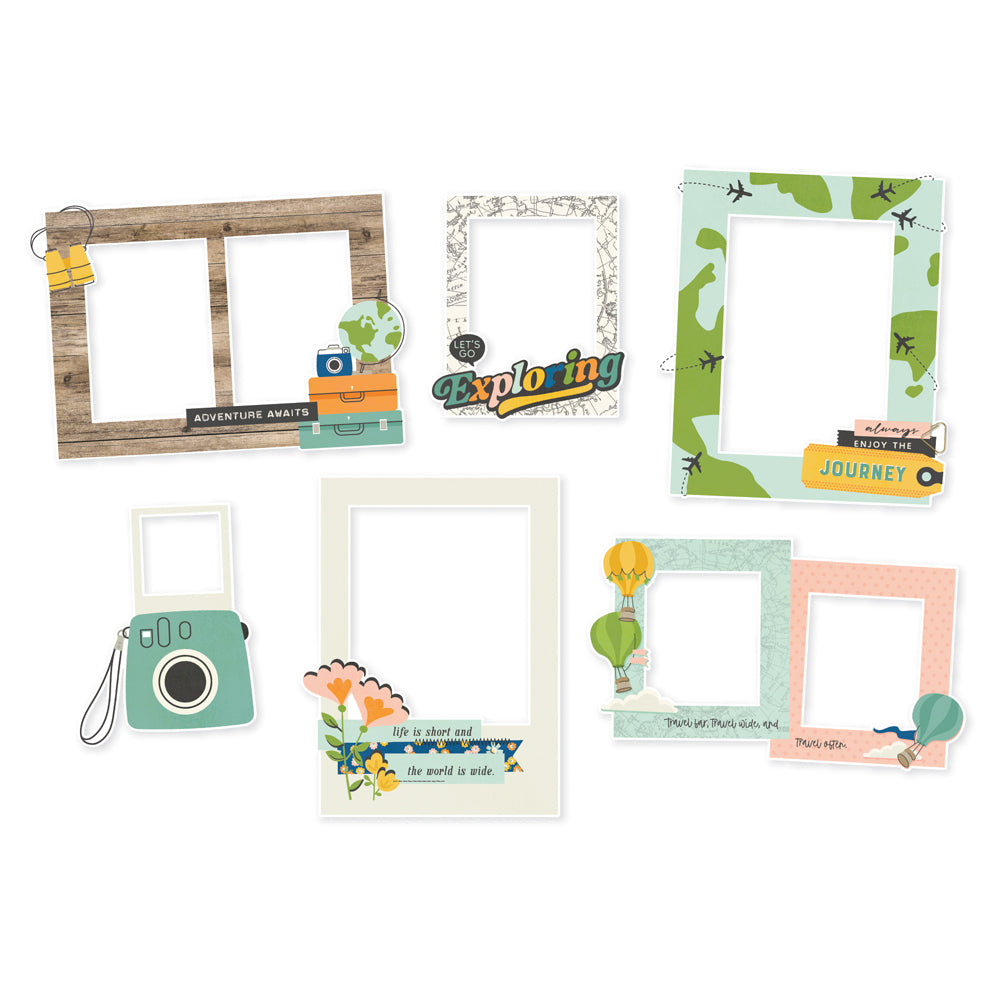 Simple Stories HAPPY TRAVELS Chipboard Frames 6pc
