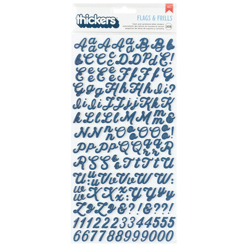American Crafts Thickers Flags & Frills Foam Cardstock Letter Stickers