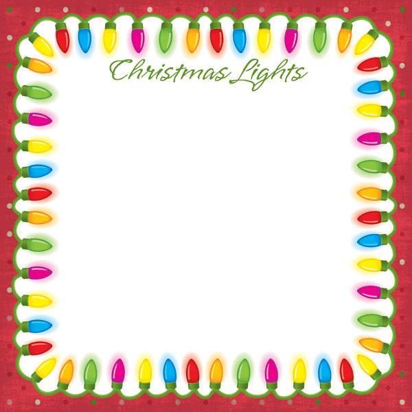 CHRISTMAS LIGHTS 12&quot;X12&quot; Holiday Scrapbook Paper