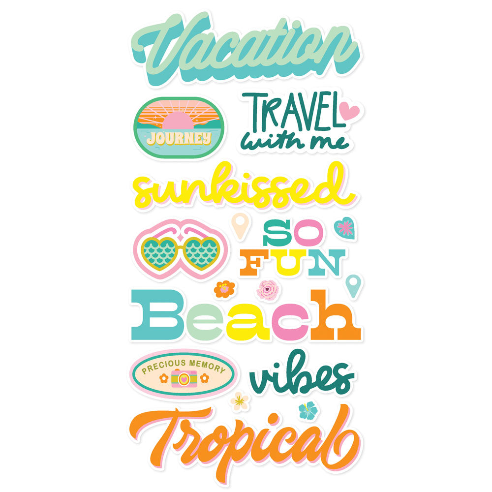 Simple Stories JUST BEACHY Foam Stickers 33pc