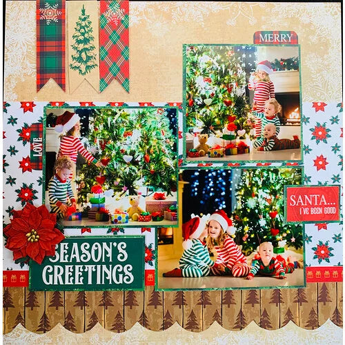 Reminisce Rustic Christmas RUSTIC PINE 12"X12" Scrapbook Paper